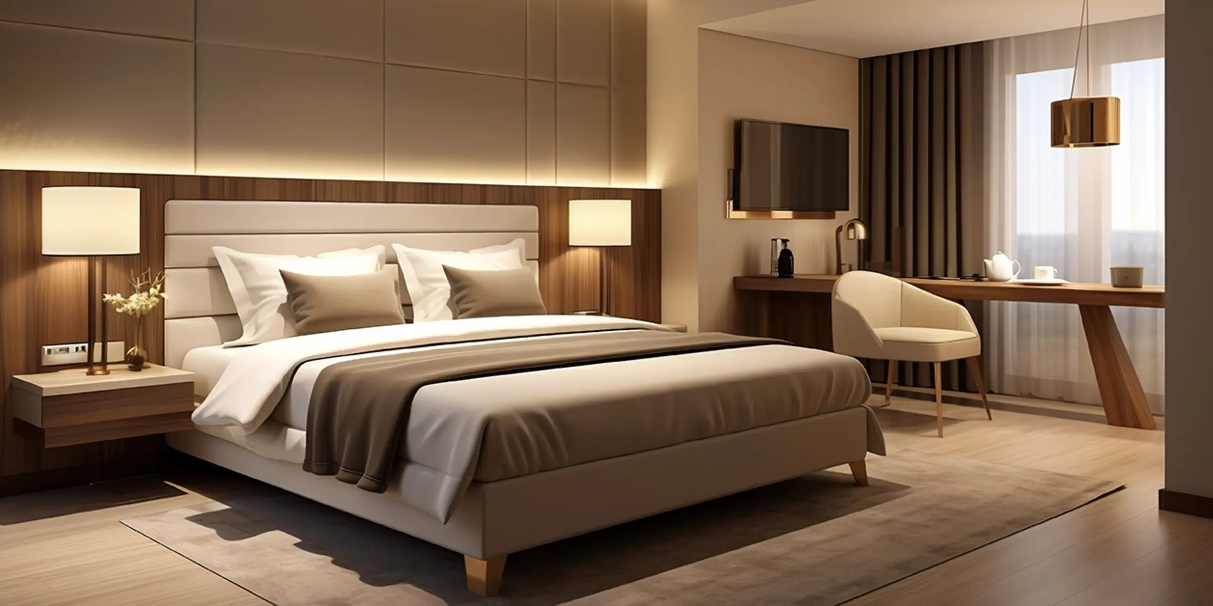 Elegant bedroom interior in Ganga Realty residential apartment
